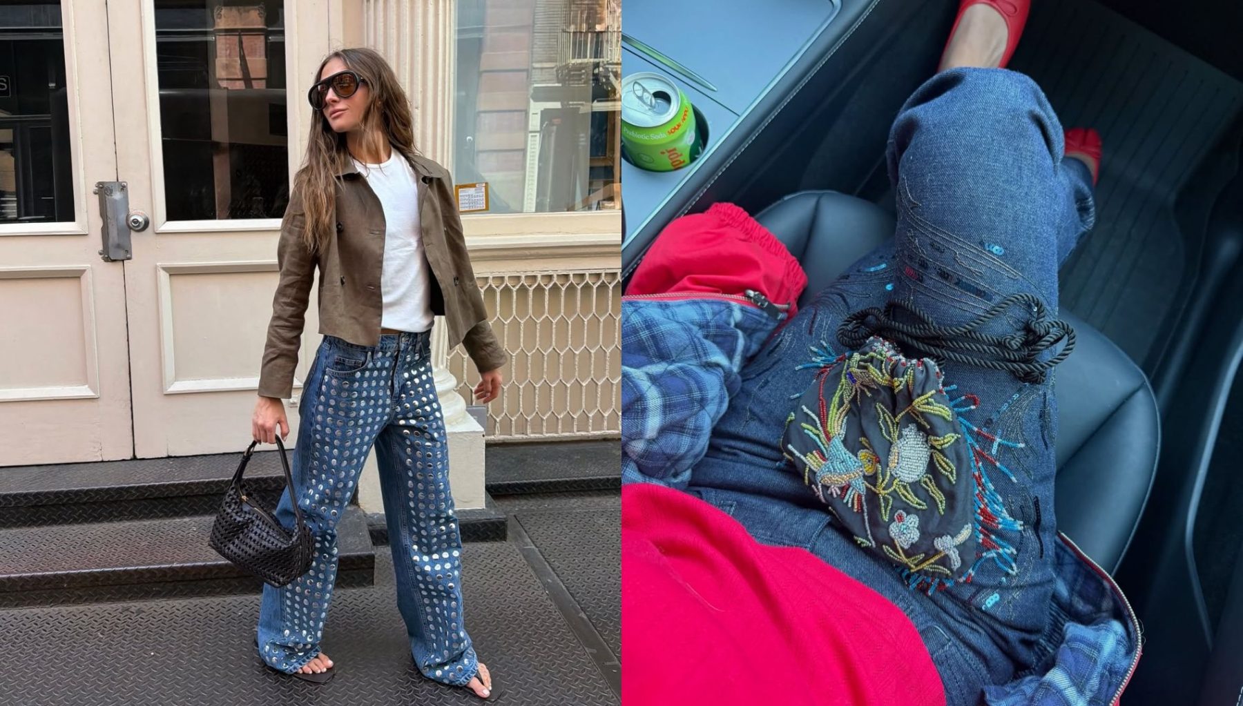 Стейтмент-джинсы стали главным акцентом образов с sweater this fall
