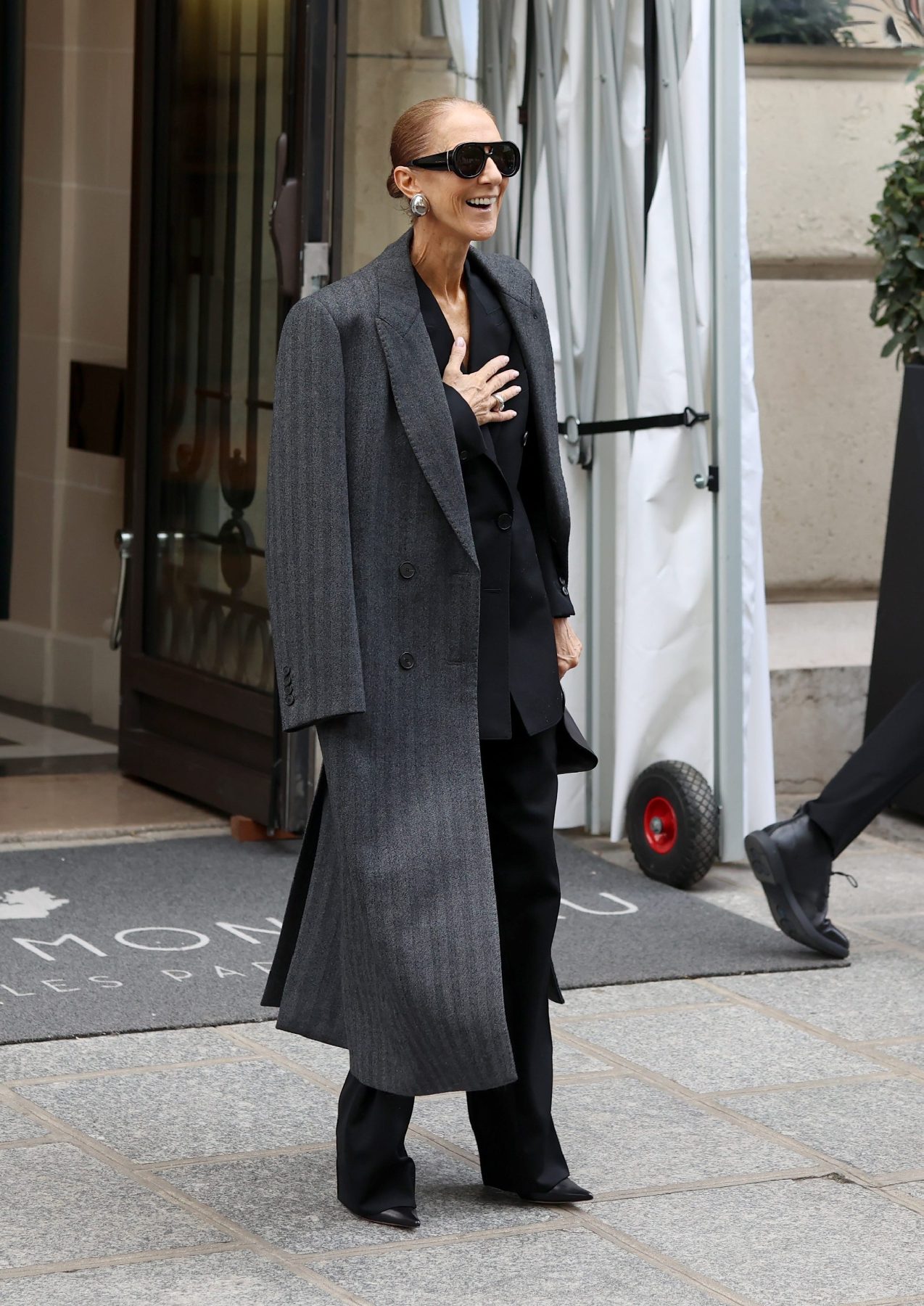Céline Dion выглядит элегантно в слоях двубортных жакетов