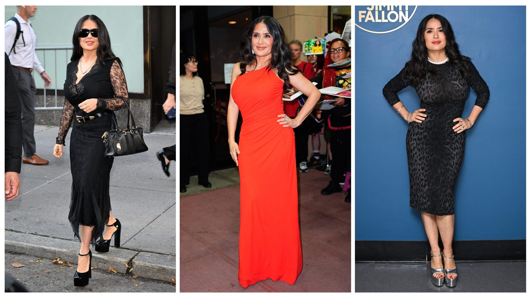 Salma Hayek показала три эффектных образа за один день