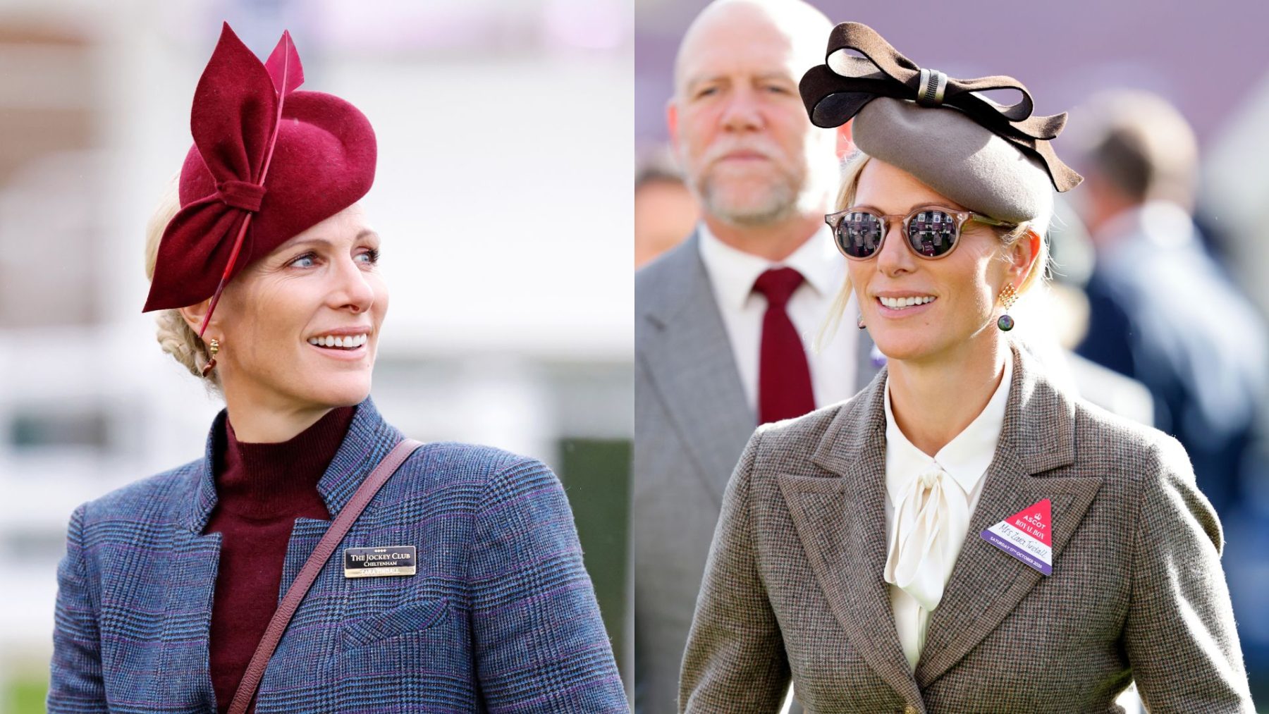 Zara Tindall сменила кожаную юбку на костюм с бордовыми акцентами